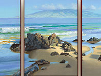 Painting by Curtis Wilson Cost: Beach Velvet Trip Tych