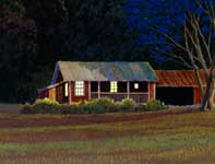 Painting by Curtis Wilson Cost: Evening Jacaranda