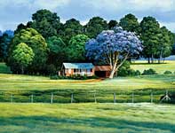 Painting by Curtis Wilson Cost: Jacaranda Season