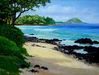 Painting by Curtis Wilson Cost: Kiawes at Keawakapu