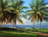 Painting by Curtis Wilson Cost: Return to Makena Panorama