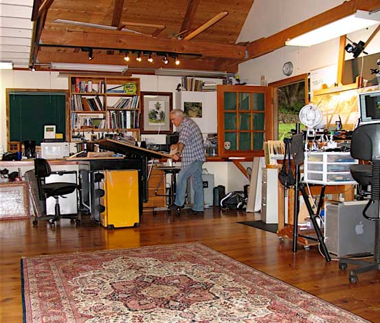 Curtis Wilson Cost in his Kula, Maui studio